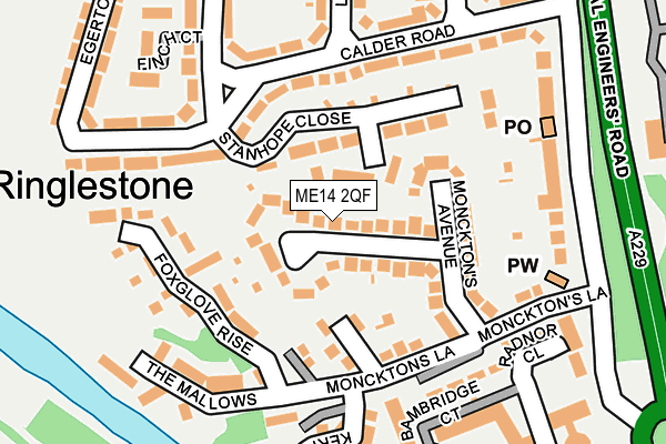 ME14 2QF map - OS OpenMap – Local (Ordnance Survey)