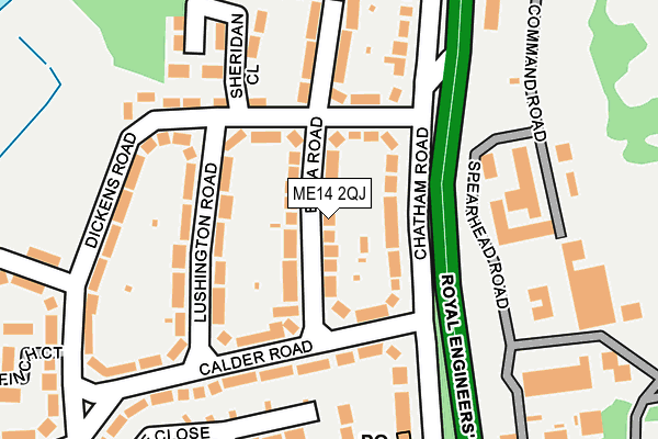 ME14 2QJ map - OS OpenMap – Local (Ordnance Survey)