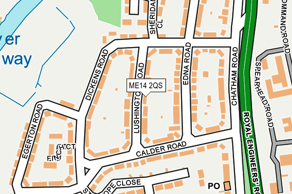 ME14 2QS map - OS OpenMap – Local (Ordnance Survey)