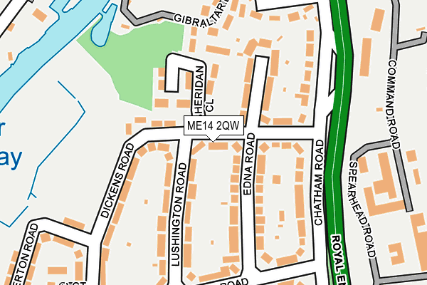 ME14 2QW map - OS OpenMap – Local (Ordnance Survey)
