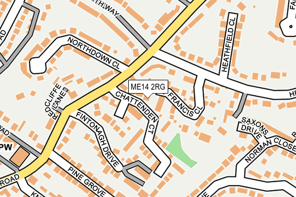 ME14 2RG map - OS OpenMap – Local (Ordnance Survey)