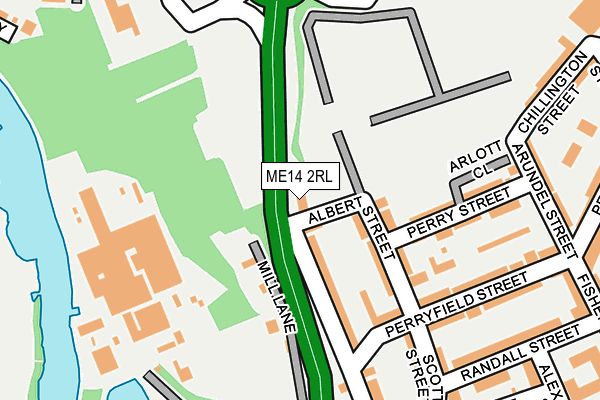 ME14 2RL map - OS OpenMap – Local (Ordnance Survey)