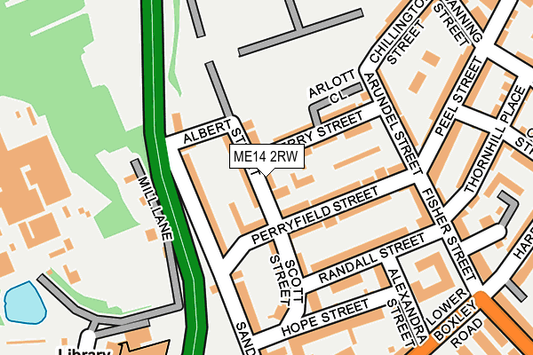 ME14 2RW map - OS OpenMap – Local (Ordnance Survey)