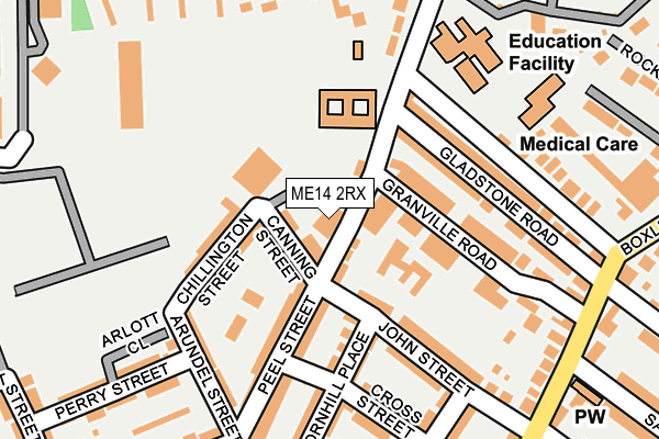 ME14 2RX map - OS OpenMap – Local (Ordnance Survey)