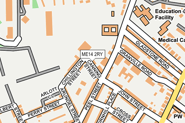 ME14 2RY map - OS OpenMap – Local (Ordnance Survey)