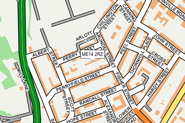 ME14 2RZ map - OS OpenMap – Local (Ordnance Survey)