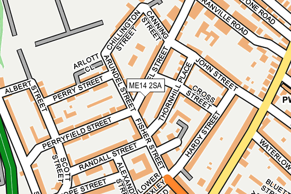 ME14 2SA map - OS OpenMap – Local (Ordnance Survey)