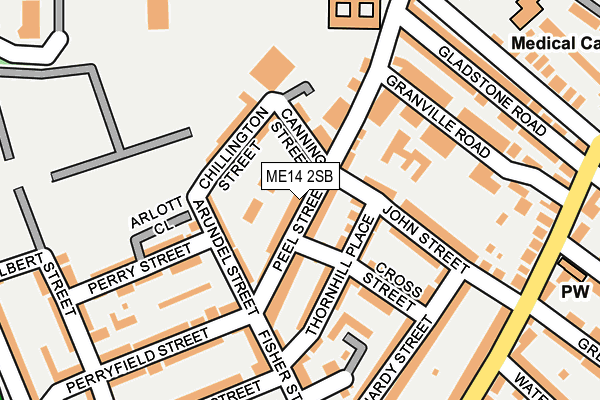 ME14 2SB map - OS OpenMap – Local (Ordnance Survey)