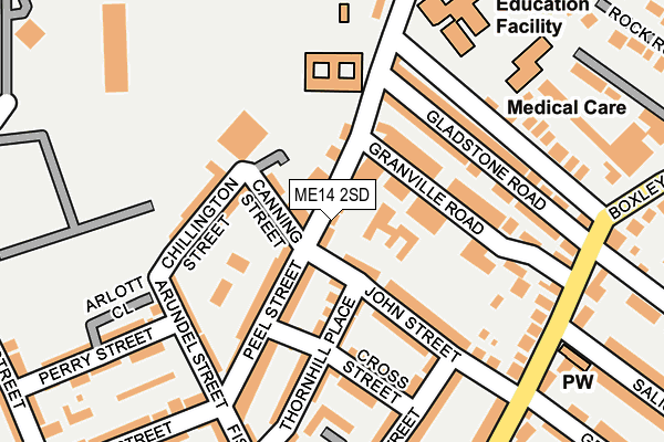 ME14 2SD map - OS OpenMap – Local (Ordnance Survey)