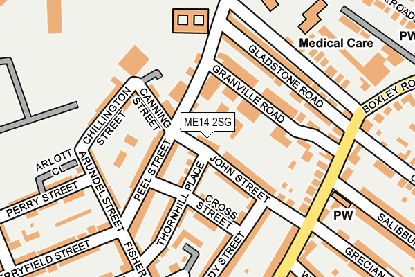 ME14 2SG map - OS OpenMap – Local (Ordnance Survey)