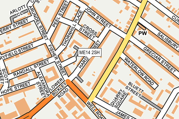 ME14 2SH map - OS OpenMap – Local (Ordnance Survey)