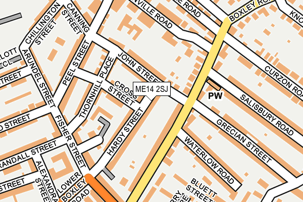 ME14 2SJ map - OS OpenMap – Local (Ordnance Survey)