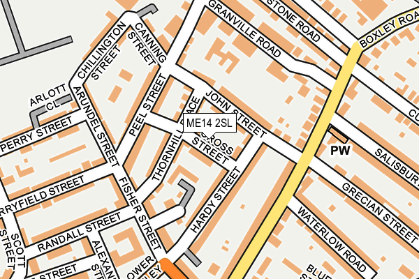 ME14 2SL map - OS OpenMap – Local (Ordnance Survey)