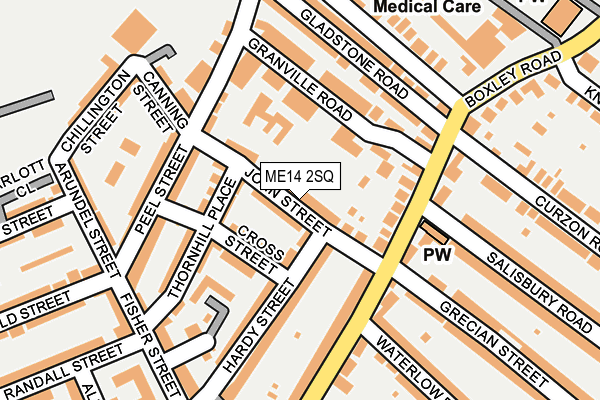 ME14 2SQ map - OS OpenMap – Local (Ordnance Survey)