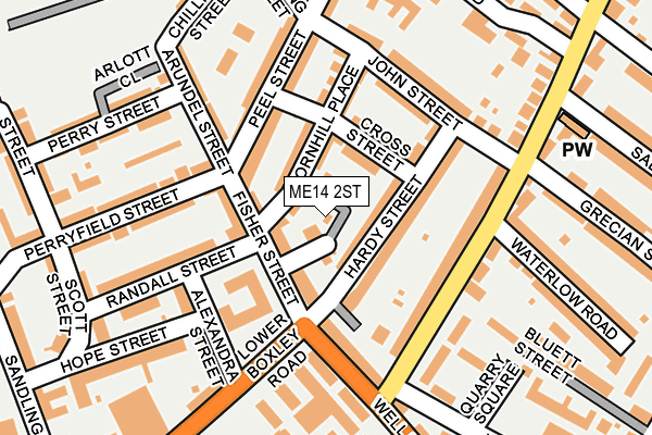 ME14 2ST map - OS OpenMap – Local (Ordnance Survey)