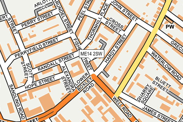 ME14 2SW map - OS OpenMap – Local (Ordnance Survey)