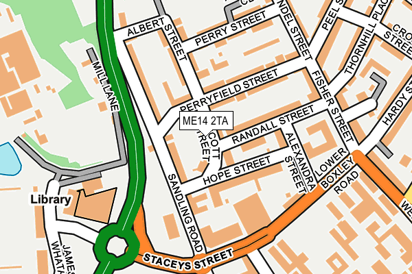ME14 2TA map - OS OpenMap – Local (Ordnance Survey)
