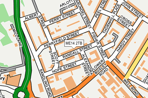 ME14 2TB map - OS OpenMap – Local (Ordnance Survey)