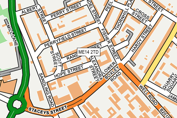 ME14 2TD map - OS OpenMap – Local (Ordnance Survey)
