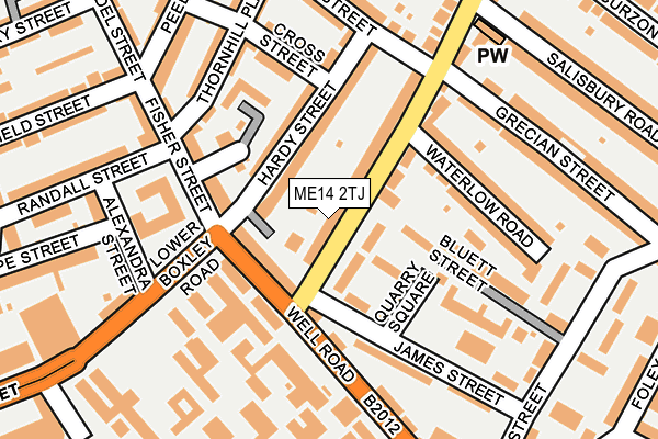ME14 2TJ map - OS OpenMap – Local (Ordnance Survey)