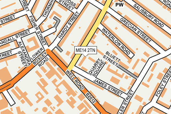ME14 2TN map - OS OpenMap – Local (Ordnance Survey)