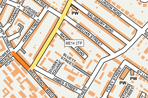 ME14 2TP map - OS OpenMap – Local (Ordnance Survey)