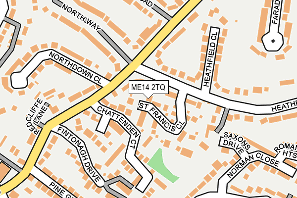 ME14 2TQ map - OS OpenMap – Local (Ordnance Survey)