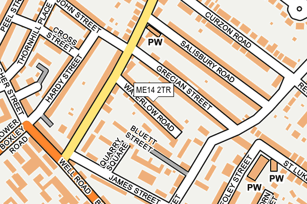 ME14 2TR map - OS OpenMap – Local (Ordnance Survey)