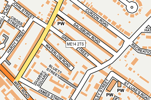 ME14 2TS map - OS OpenMap – Local (Ordnance Survey)