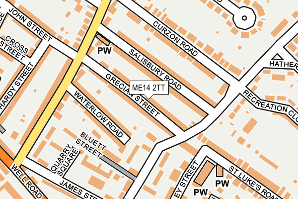 ME14 2TT map - OS OpenMap – Local (Ordnance Survey)