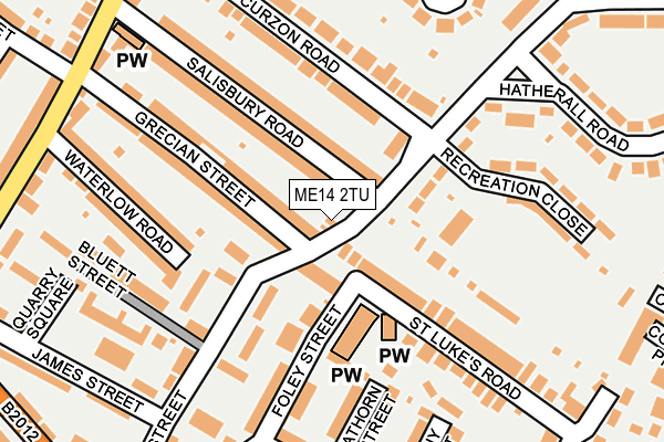 ME14 2TU map - OS OpenMap – Local (Ordnance Survey)