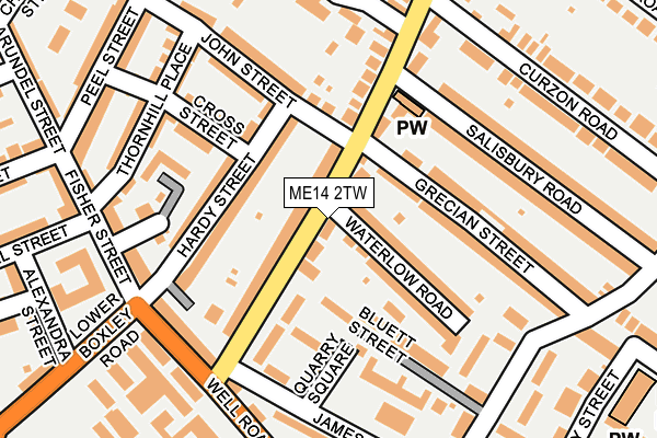 ME14 2TW map - OS OpenMap – Local (Ordnance Survey)