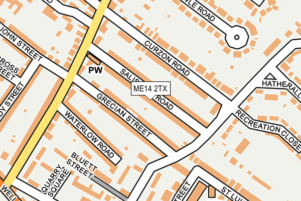 ME14 2TX map - OS OpenMap – Local (Ordnance Survey)