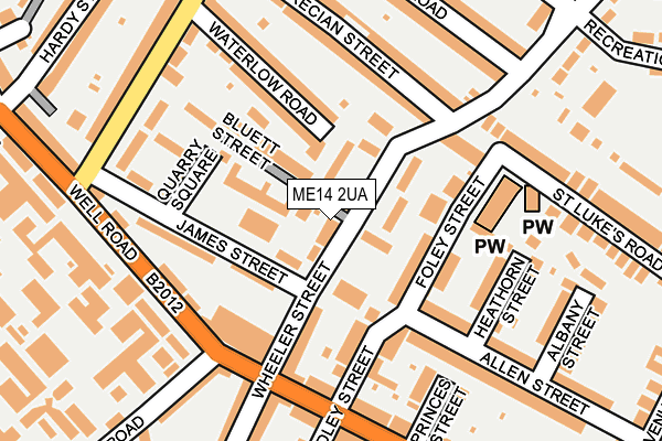 ME14 2UA map - OS OpenMap – Local (Ordnance Survey)