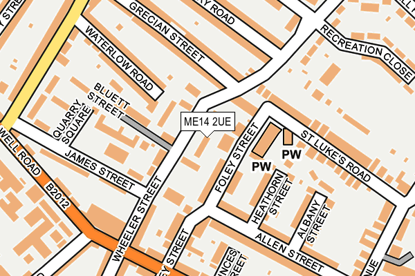 ME14 2UE map - OS OpenMap – Local (Ordnance Survey)