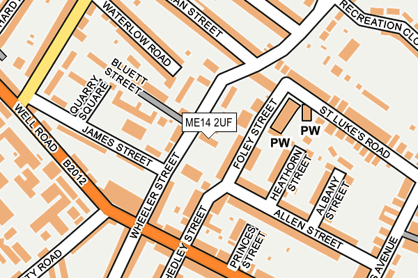 ME14 2UF map - OS OpenMap – Local (Ordnance Survey)