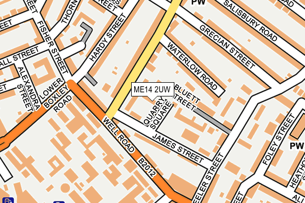 ME14 2UW map - OS OpenMap – Local (Ordnance Survey)