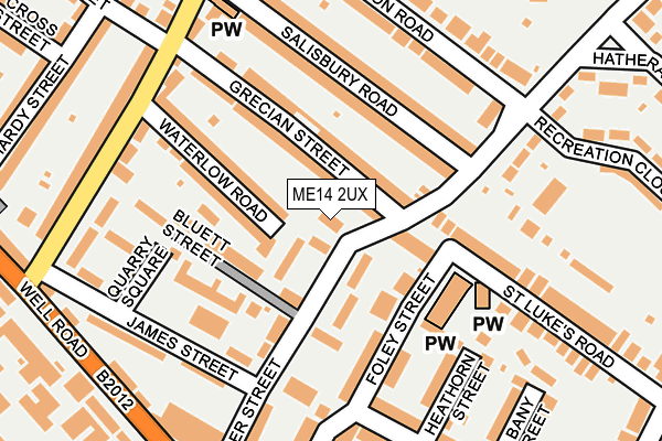 ME14 2UX map - OS OpenMap – Local (Ordnance Survey)