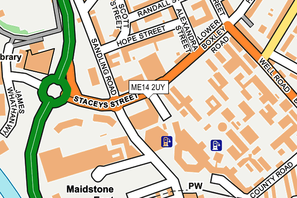 ME14 2UY map - OS OpenMap – Local (Ordnance Survey)
