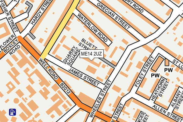 ME14 2UZ map - OS OpenMap – Local (Ordnance Survey)