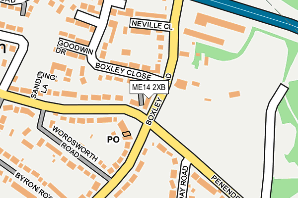 ME14 2XB map - OS OpenMap – Local (Ordnance Survey)