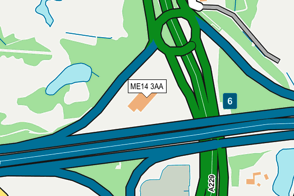 ME14 3AA map - OS OpenMap – Local (Ordnance Survey)