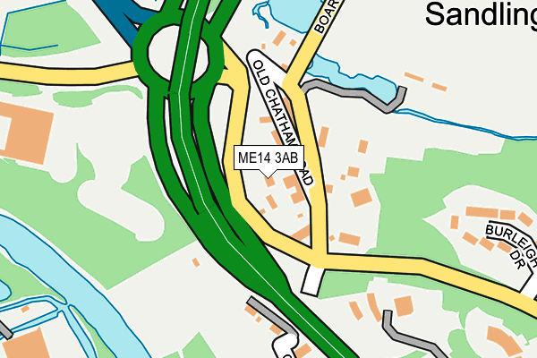 ME14 3AB map - OS OpenMap – Local (Ordnance Survey)