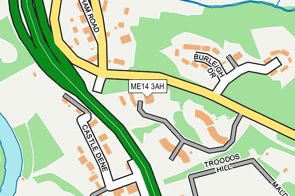 ME14 3AH map - OS OpenMap – Local (Ordnance Survey)