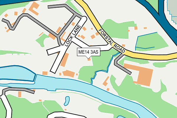 ME14 3AS map - OS OpenMap – Local (Ordnance Survey)