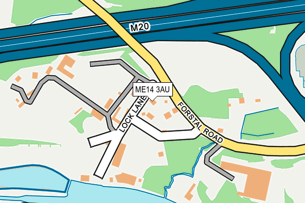 ME14 3AU map - OS OpenMap – Local (Ordnance Survey)