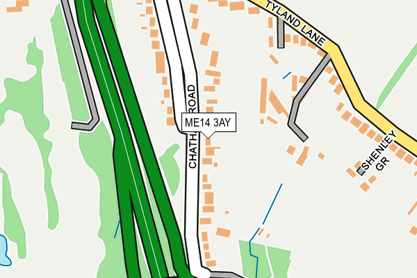 ME14 3AY map - OS OpenMap – Local (Ordnance Survey)