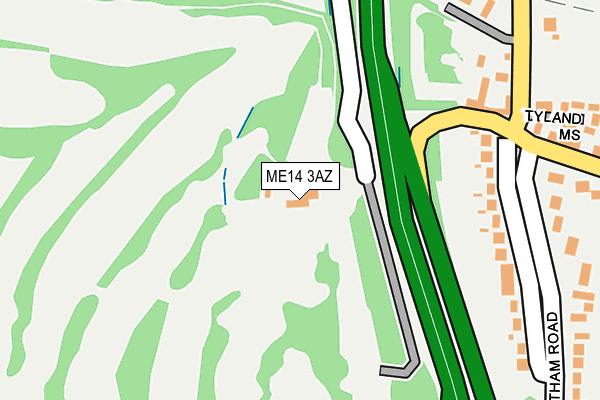 ME14 3AZ map - OS OpenMap – Local (Ordnance Survey)