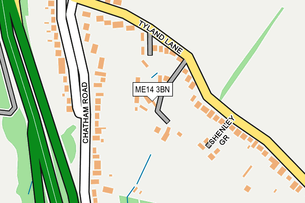 ME14 3BN map - OS OpenMap – Local (Ordnance Survey)