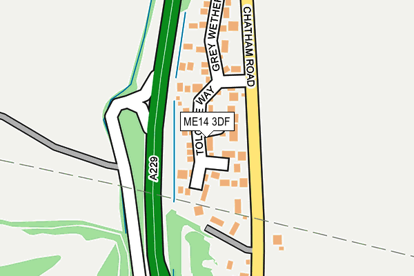 ME14 3DF map - OS OpenMap – Local (Ordnance Survey)